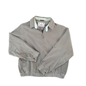 30 Knots Men’s Jacket Size Medium Gray Zip Front Nautical Bomber Swing Coat vtg